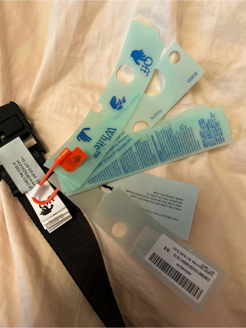 Off-White Black Industrial Belt with Branded Buckle